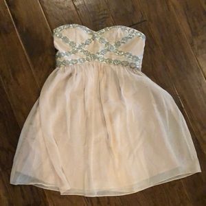 Light pink dress with silver sparkle beading